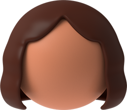 3D Head Fair Skin Long Brown Hair